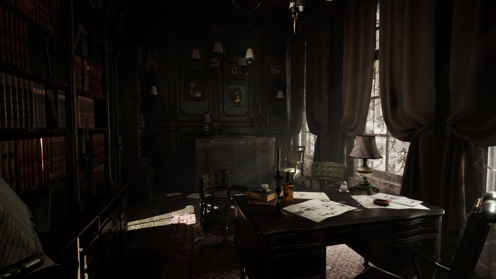 Old Cabinet Furniture Low-poly 3D model_7