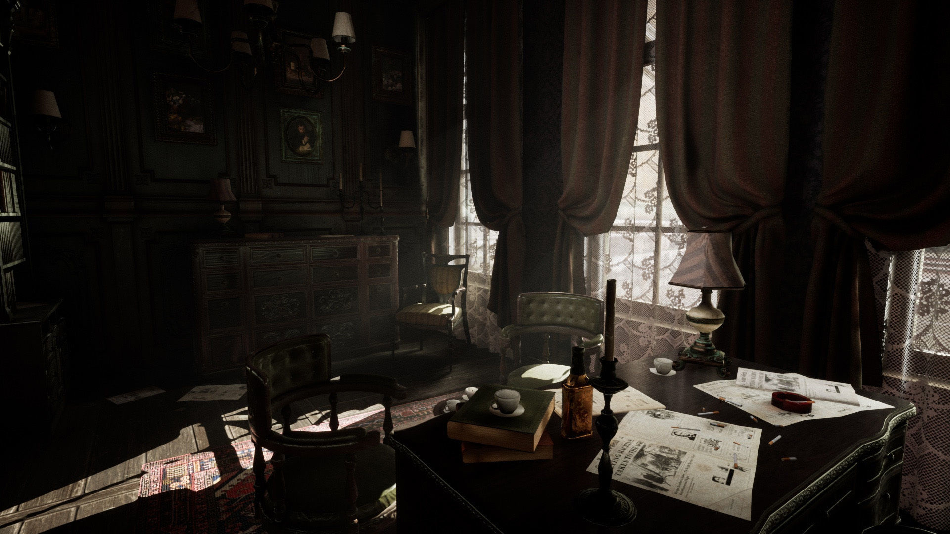 Old Cabinet Furniture Low-poly 3D model_6