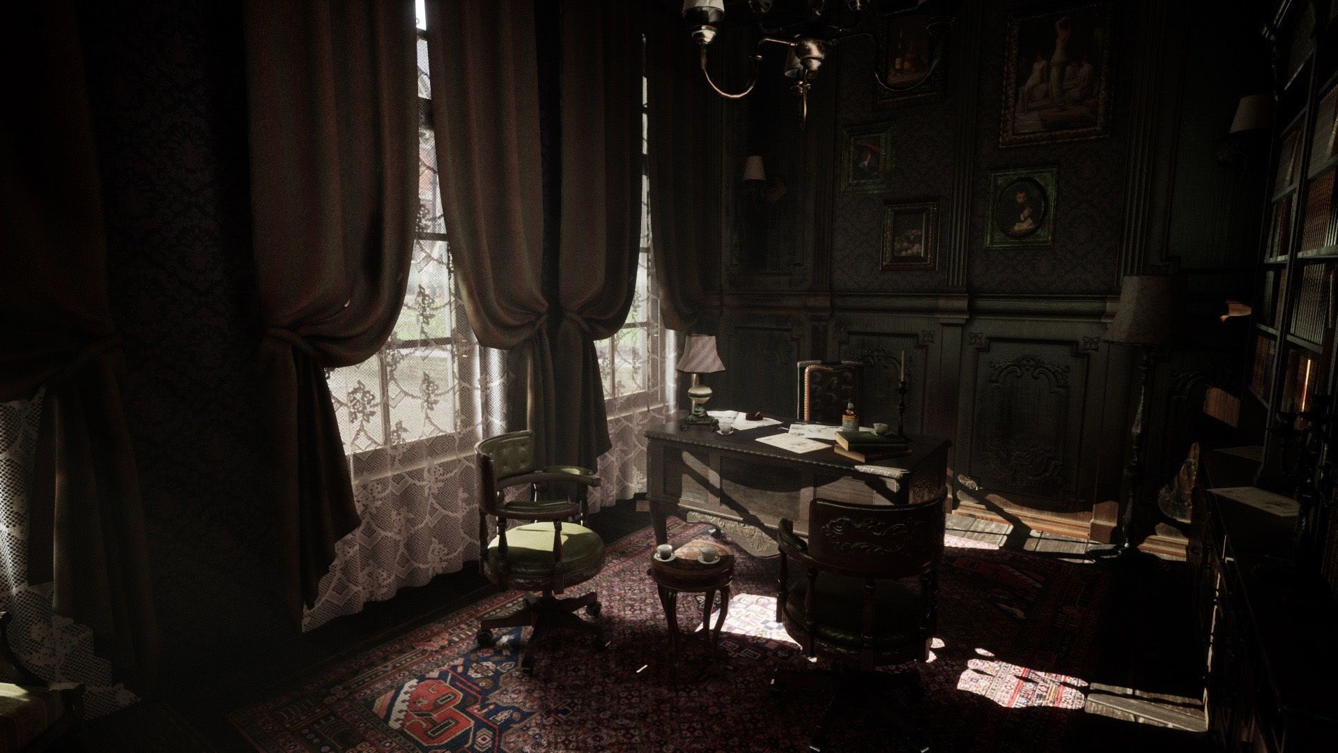 Old Cabinet Furniture Low-poly 3D model_3