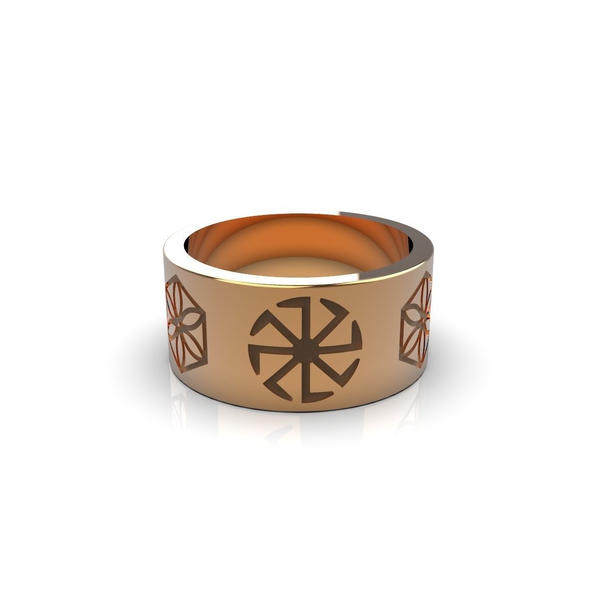 Ring with Slavic symbols 3D print model_1