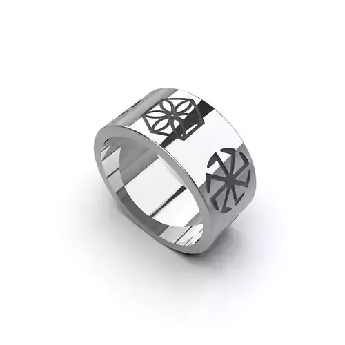 Ring with Slavic symbols