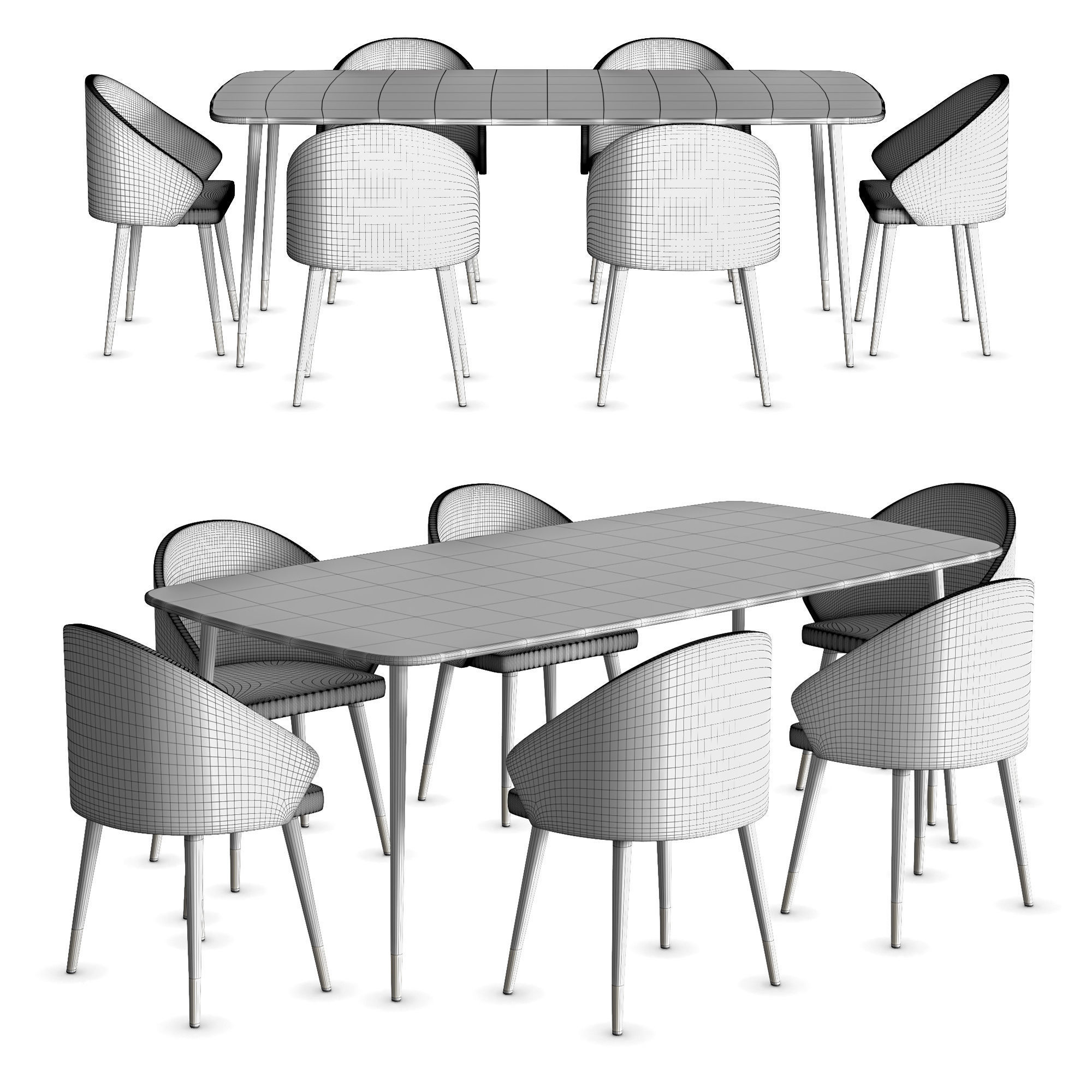 Dining Table 3D model_4