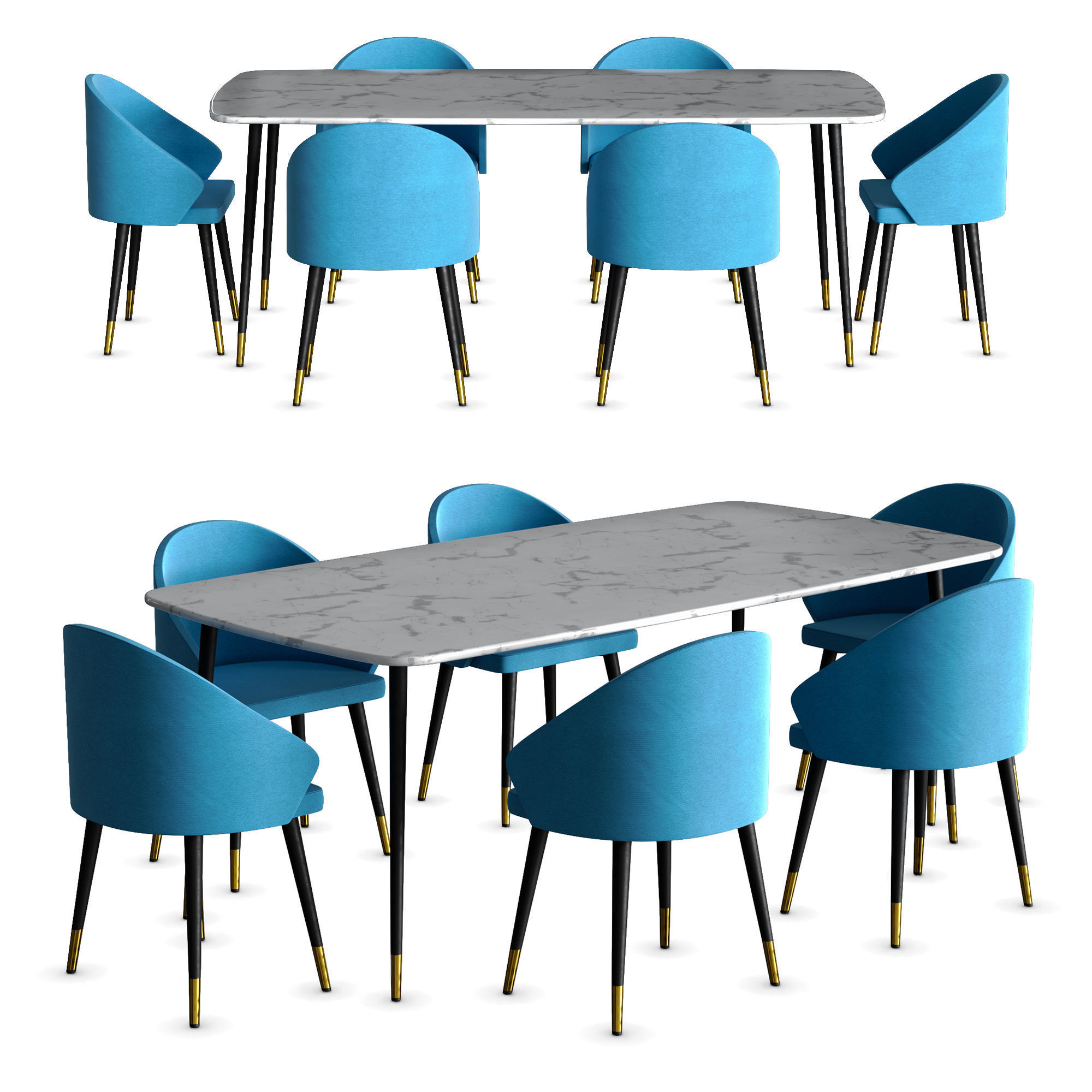 Dining Table 3D model_2