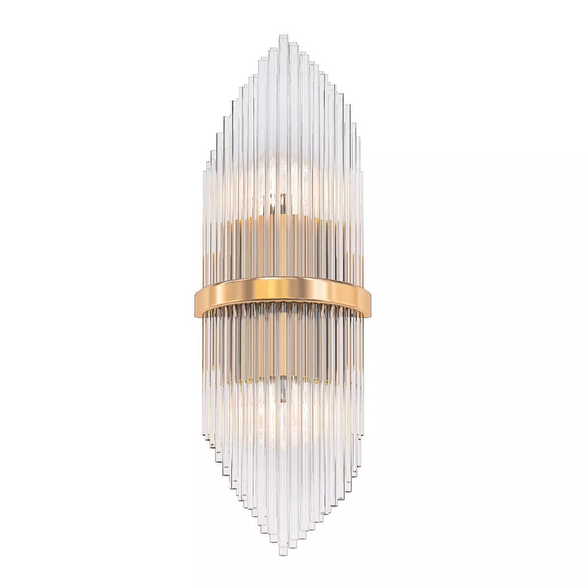 Striaged 2 gold and clear glass wall sconce 3D model