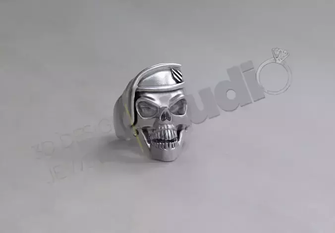 Highly detailed soldier skull face