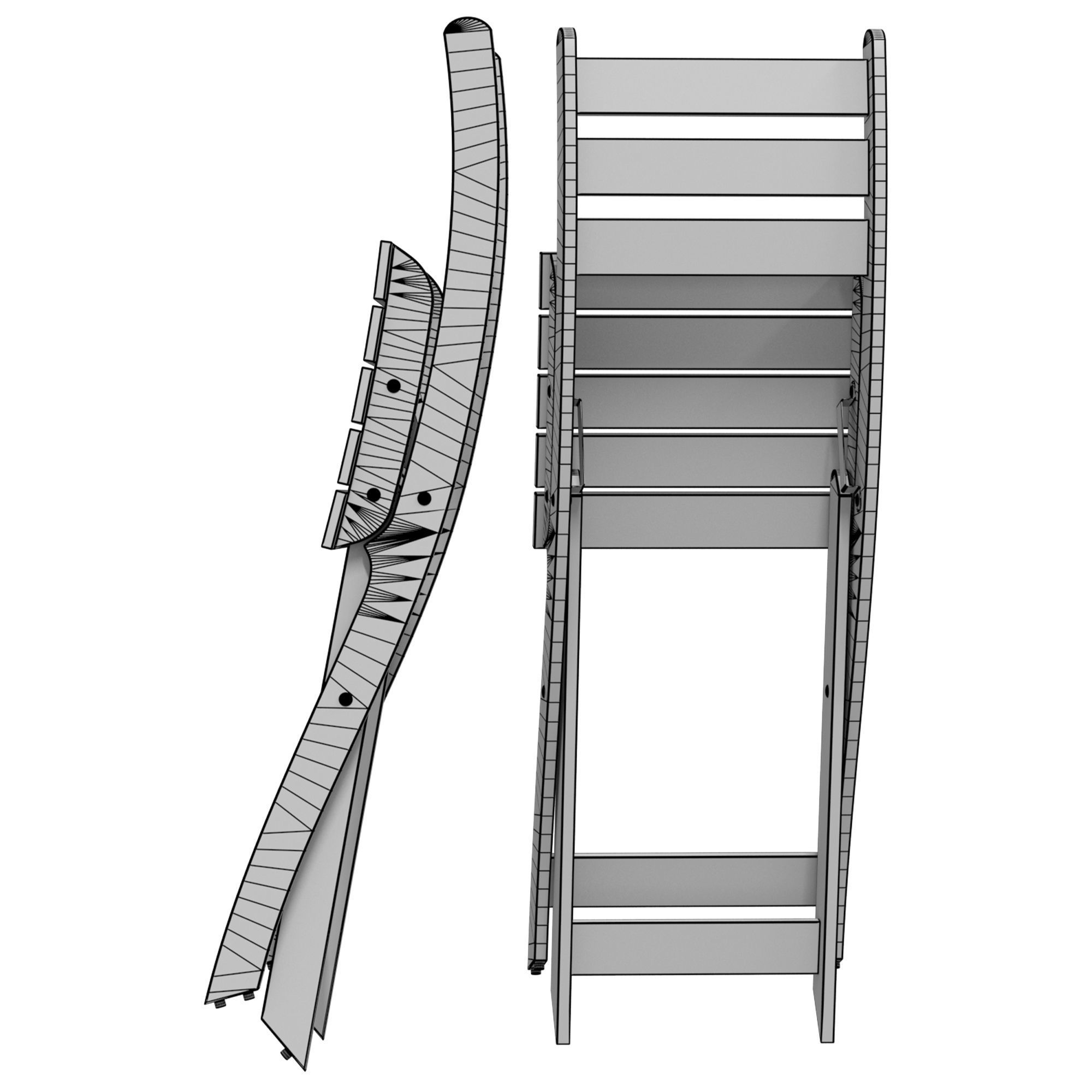 ASKHOLMEN Table 2 chairs  outdoor with cushion 3D model_5