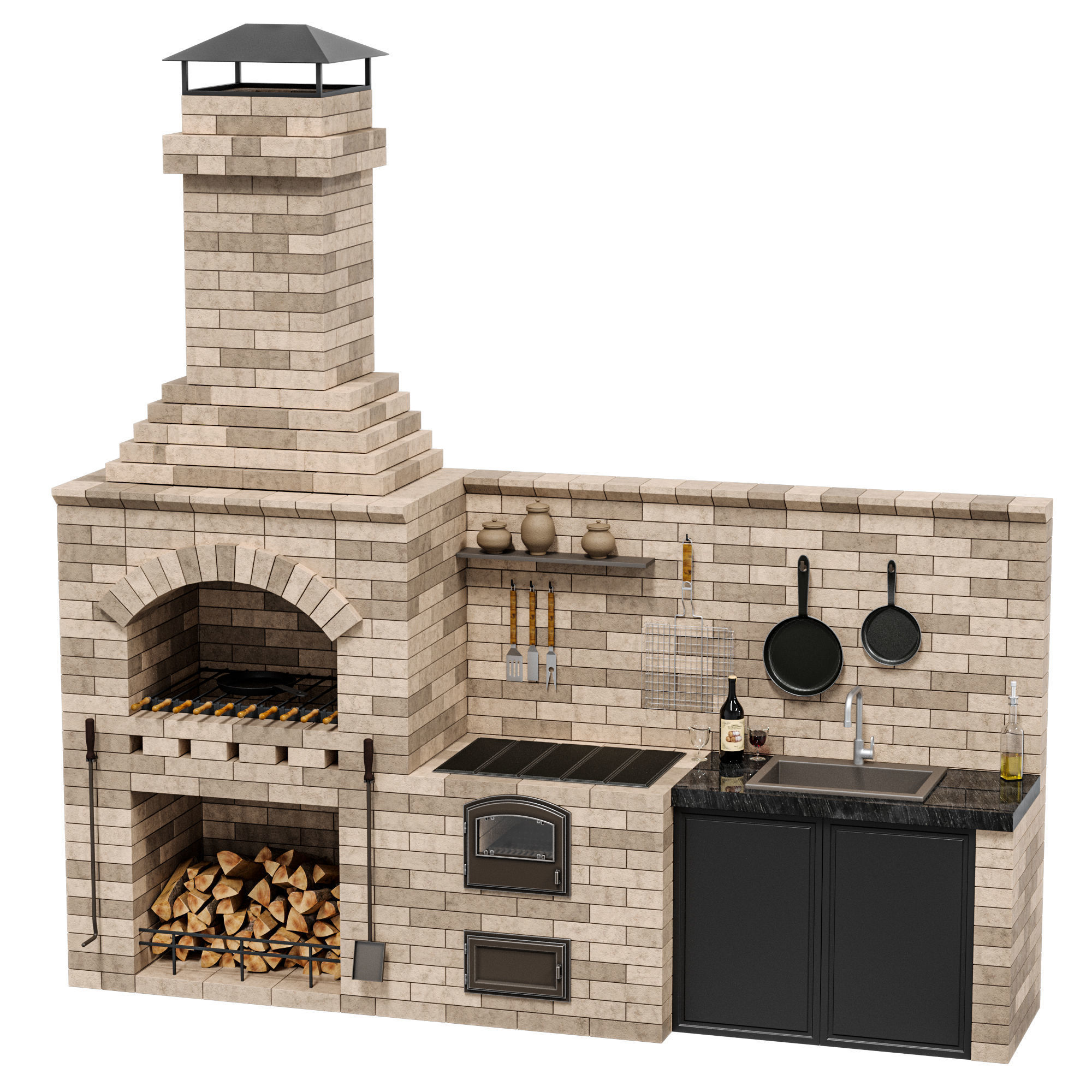 Barbecue BIG R 78 radius 2 3D model_1