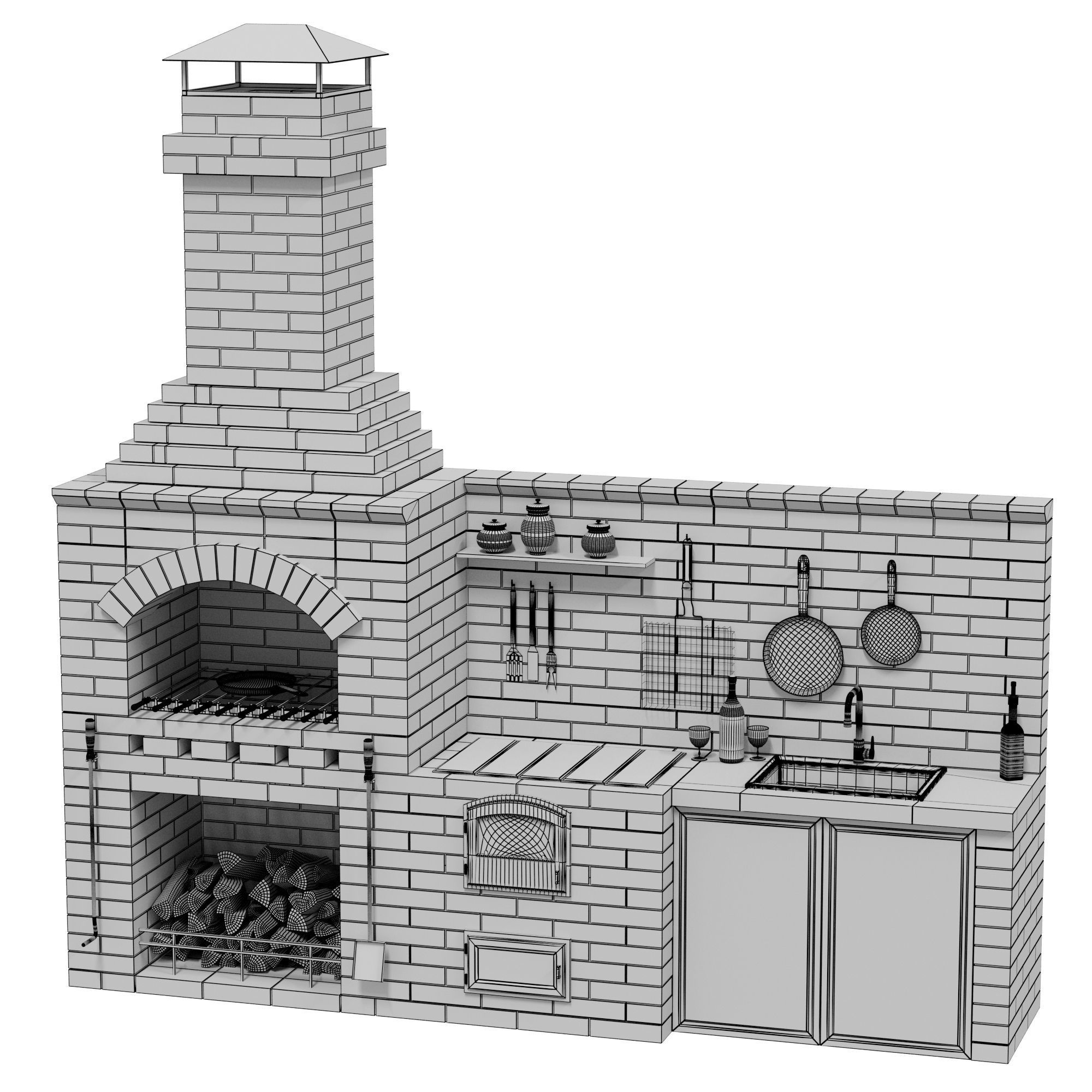 Barbecue BIG R 78 radius 2 3D model_4