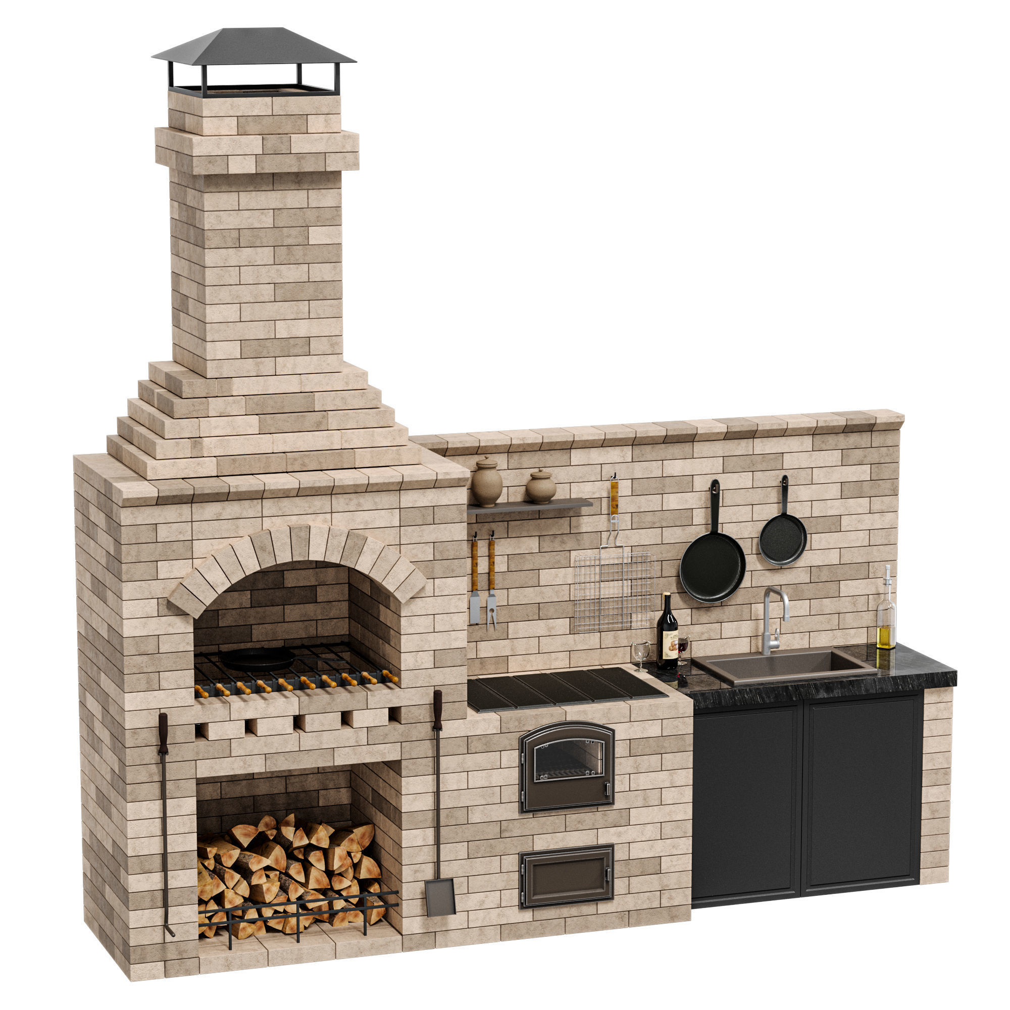 Barbecue BIG R 78 radius 2 3D model_2