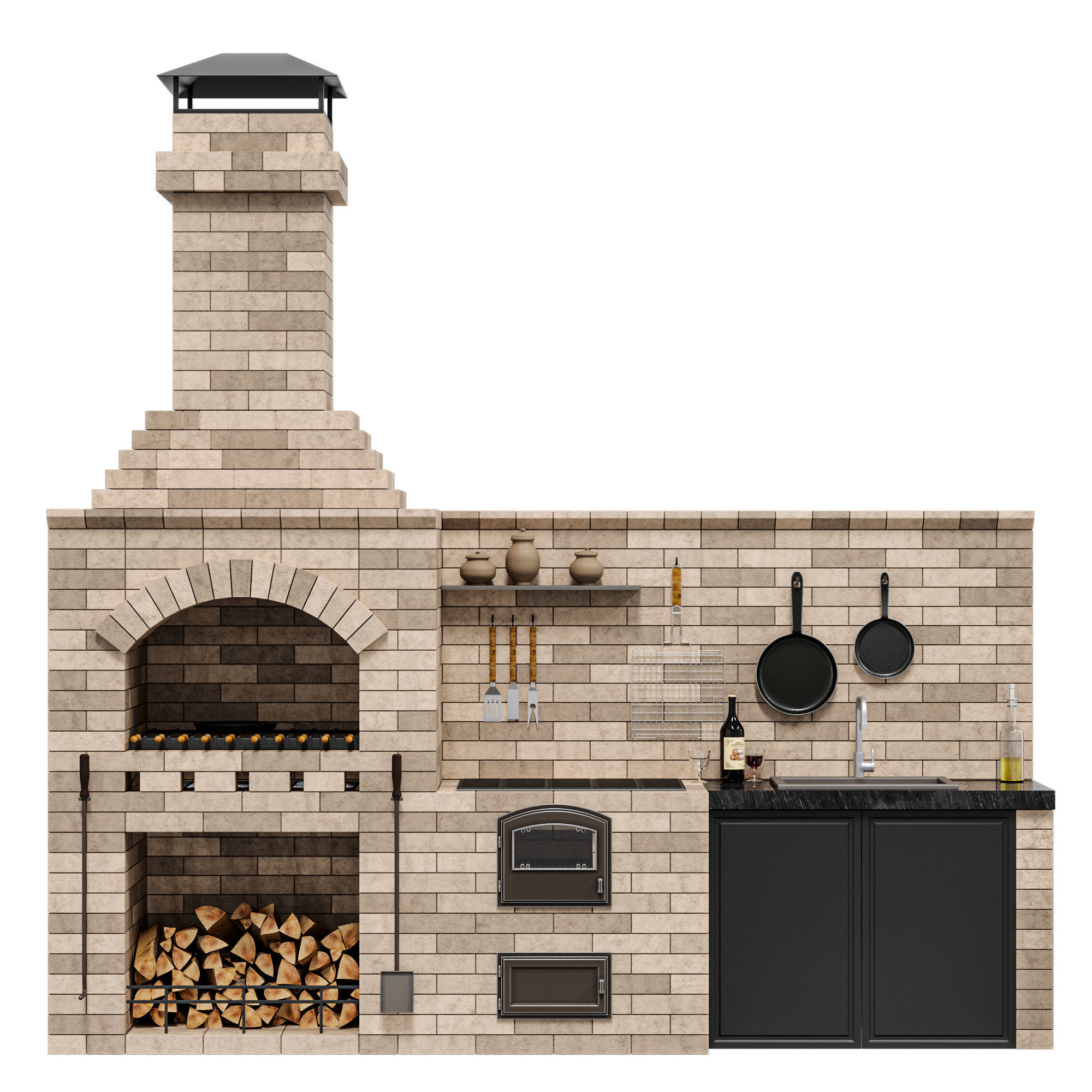 Barbecue BIG R 78 radius 2 3D model_3