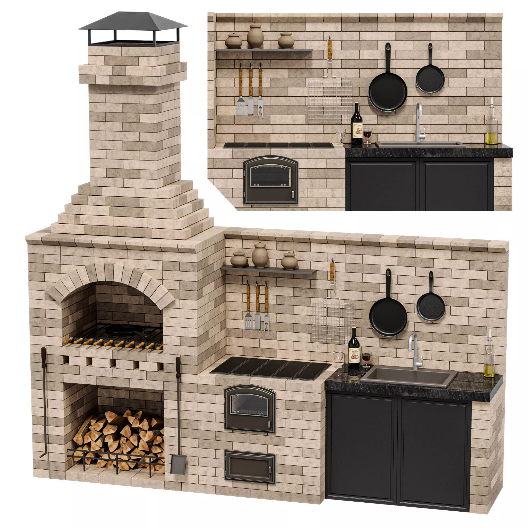 Barbecue BIG R 78 radius 2 3D model_0