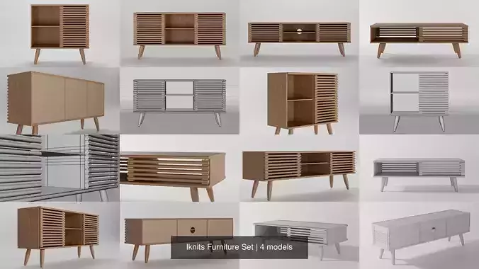 Iknits Furniture Set 3D Model Collection