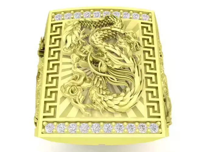 luxury china dragon men ring 3820