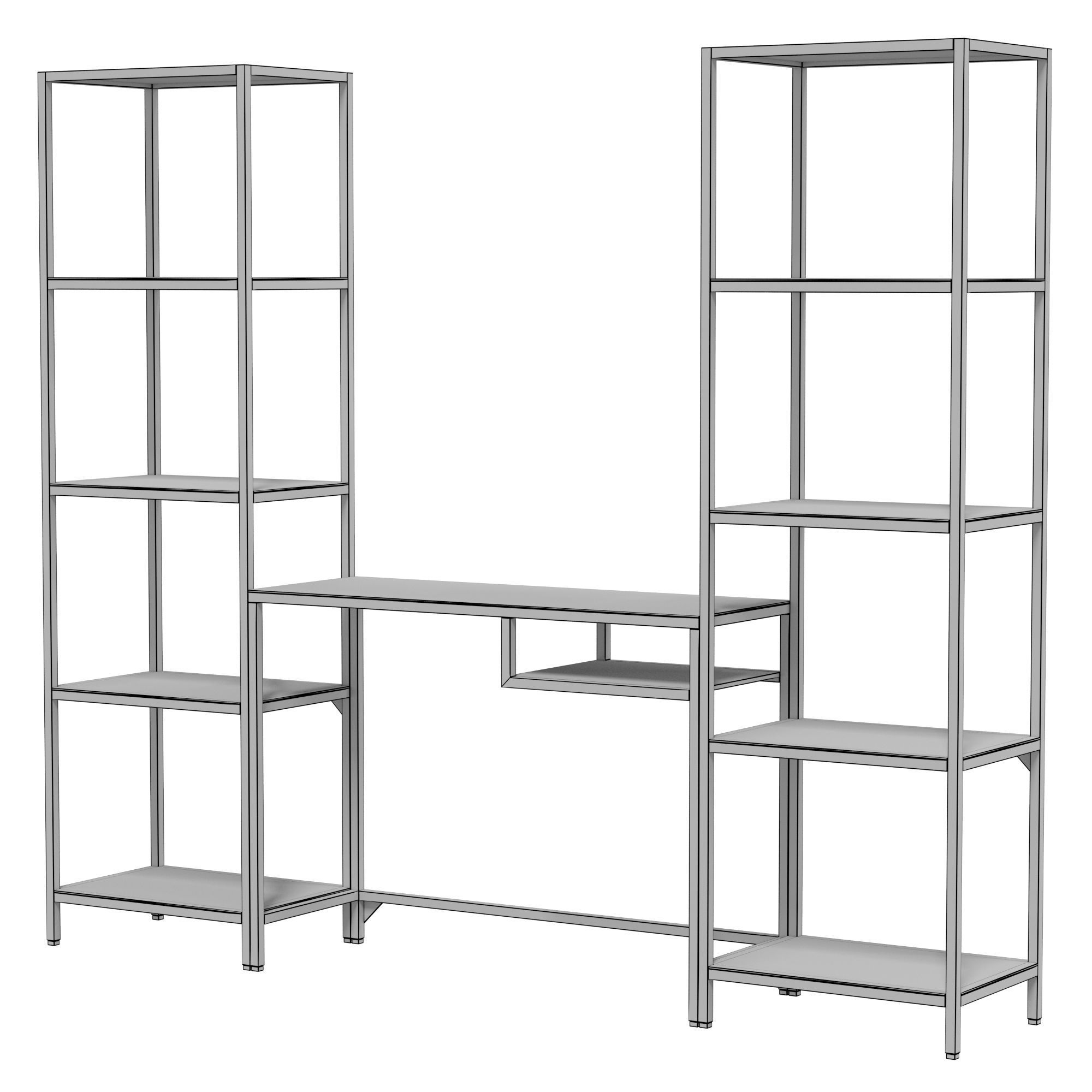 IKEA VITTSJO VETSE Shelving unit with laptop table 3D model_4