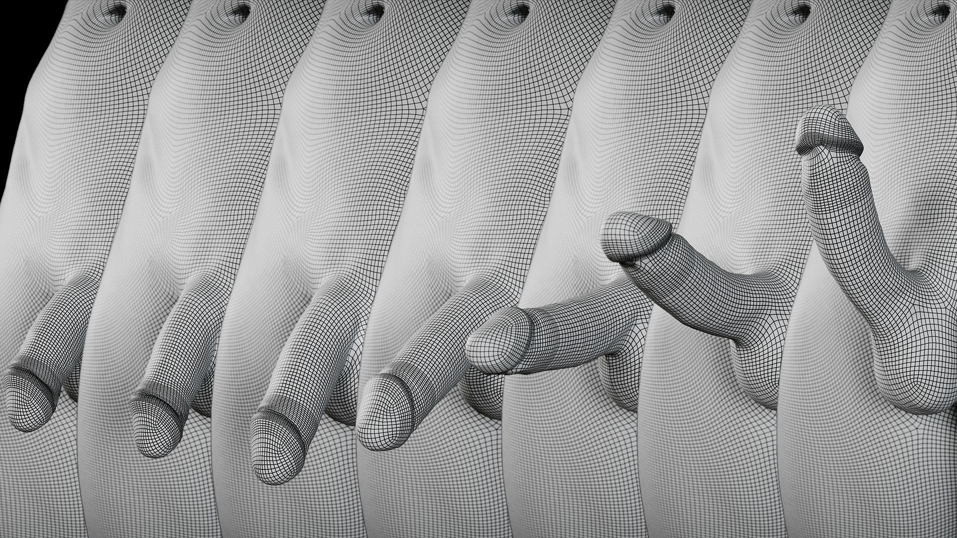 Animation of a male penis erection 01 3D-scan 3D model_8