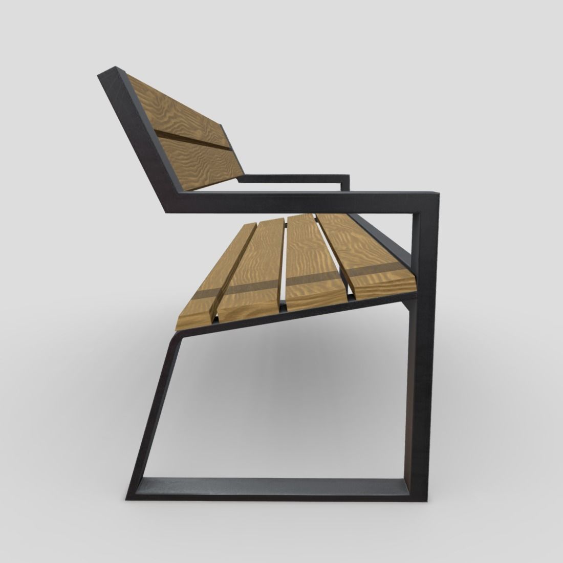 Bench 5 Low-poly 3D model_5