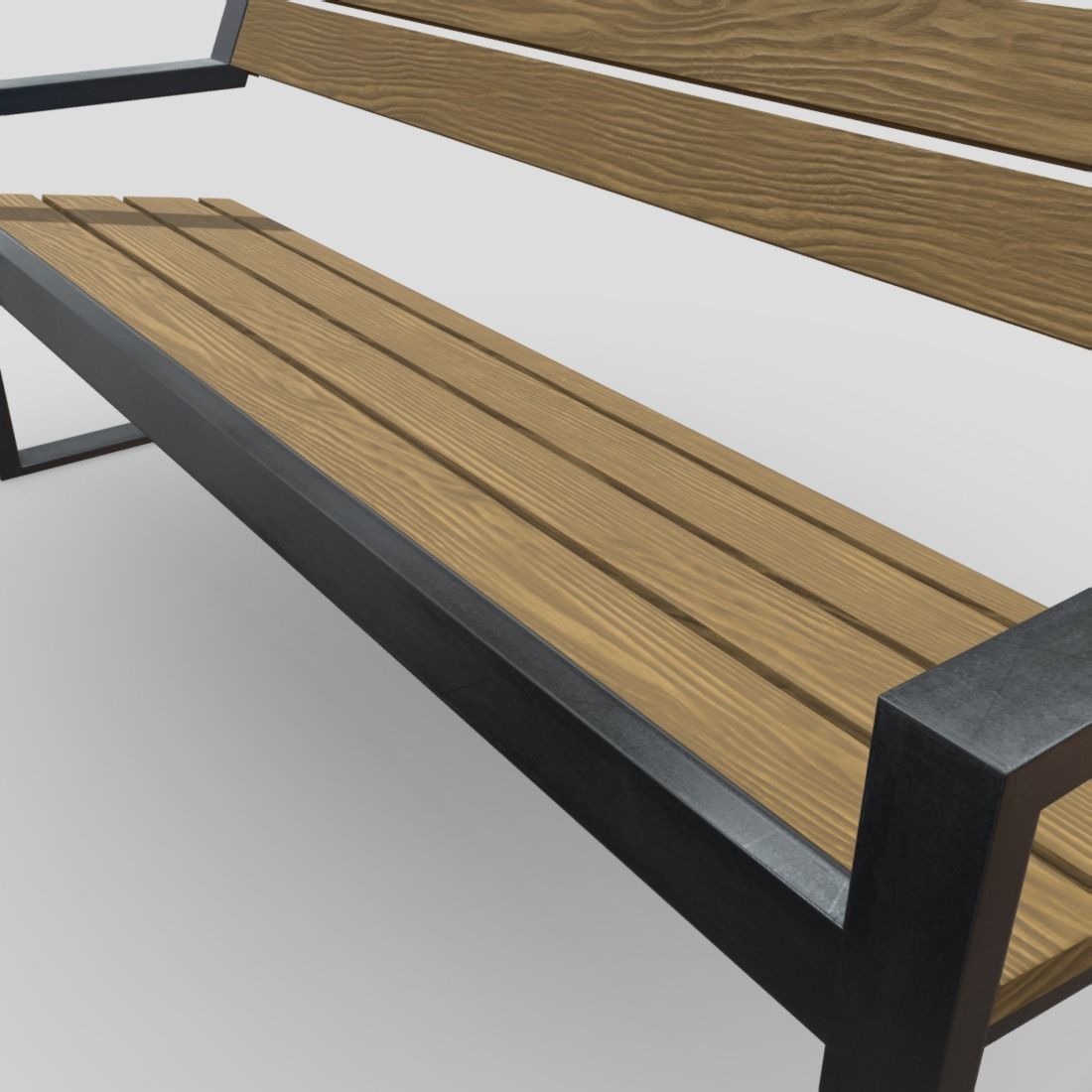 Bench 5 Low-poly 3D model_13