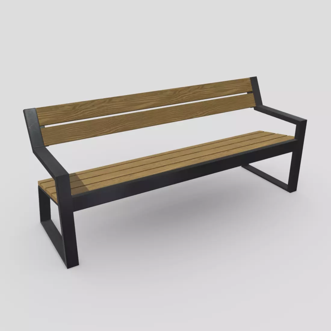 Bench 5 Low-poly 3D model_0