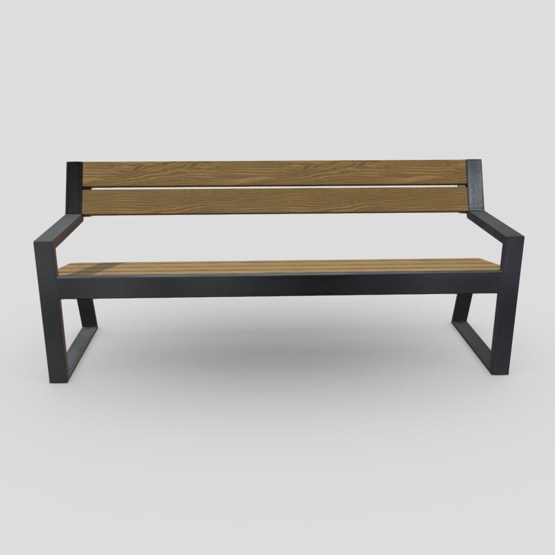 Bench 5 Low-poly 3D model_3