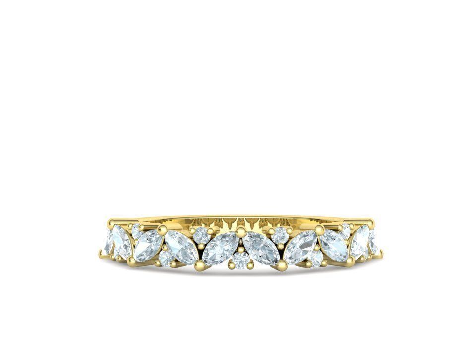 Bespoke Half Eternity Marquise Diamond Eternity band  3D print model_7
