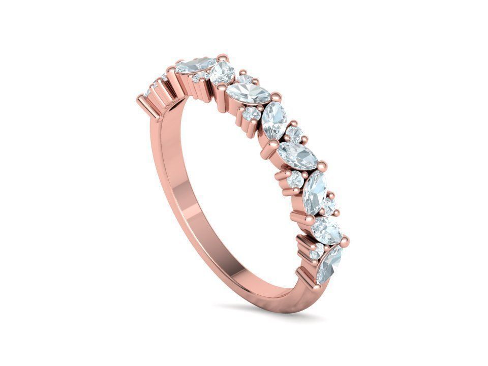 Bespoke Half Eternity Marquise Diamond Eternity band  3D print model_28