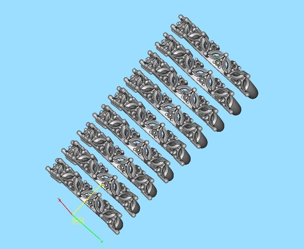Bespoke Half Eternity Marquise Diamond Eternity band  3D print model_15