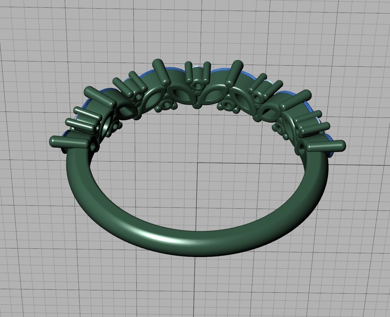 Bespoke Half Eternity Marquise Diamond Eternity band  3D print model_24