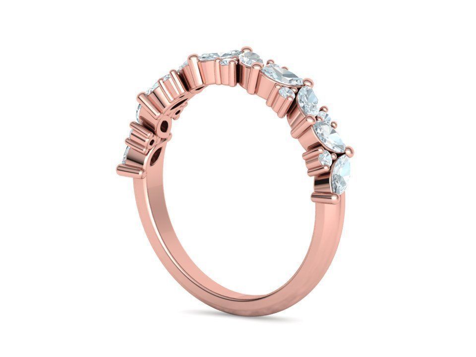 Bespoke Half Eternity Marquise Diamond Eternity band  3D print model_25
