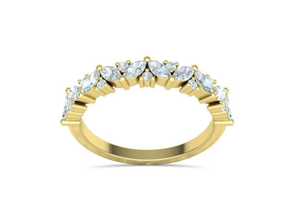 Bespoke Half Eternity Marquise Diamond Eternity band  3D print model_10