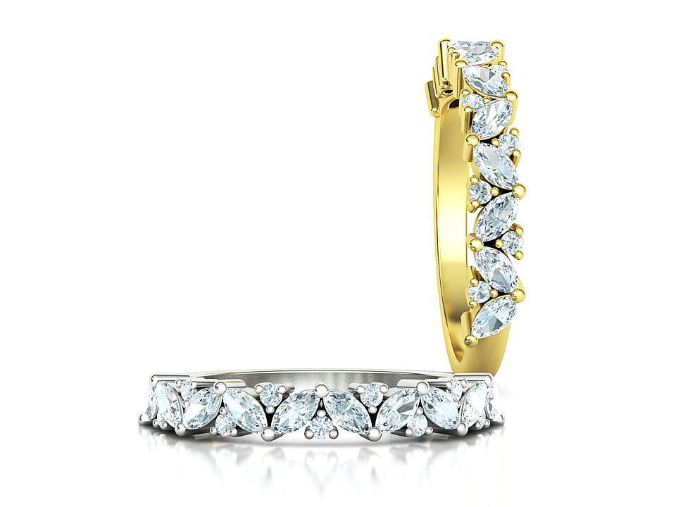 Bespoke Half Eternity Marquise Diamond Eternity band  3D print model_5