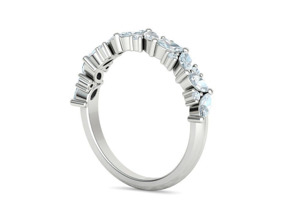 Bespoke Half Eternity Marquise Diamond Eternity band  3D print model_27
