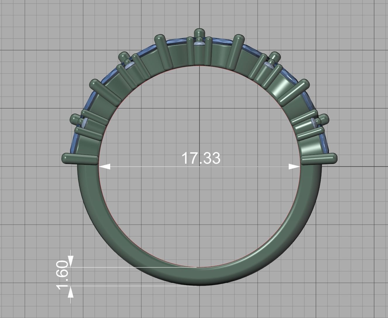 Bespoke Half Eternity Marquise Diamond Eternity band  3D print model_18