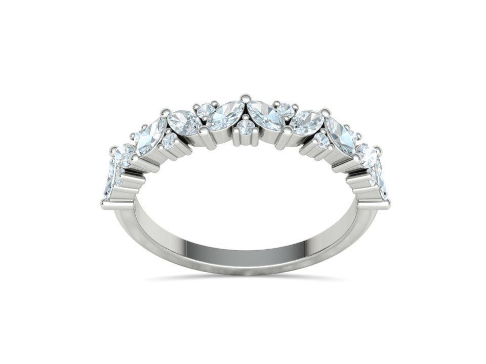 Bespoke Half Eternity Marquise Diamond Eternity band  3D print model_11