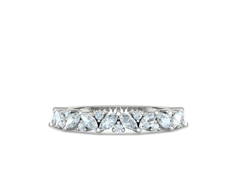Bespoke Half Eternity Marquise Diamond Eternity band  3D print model_8