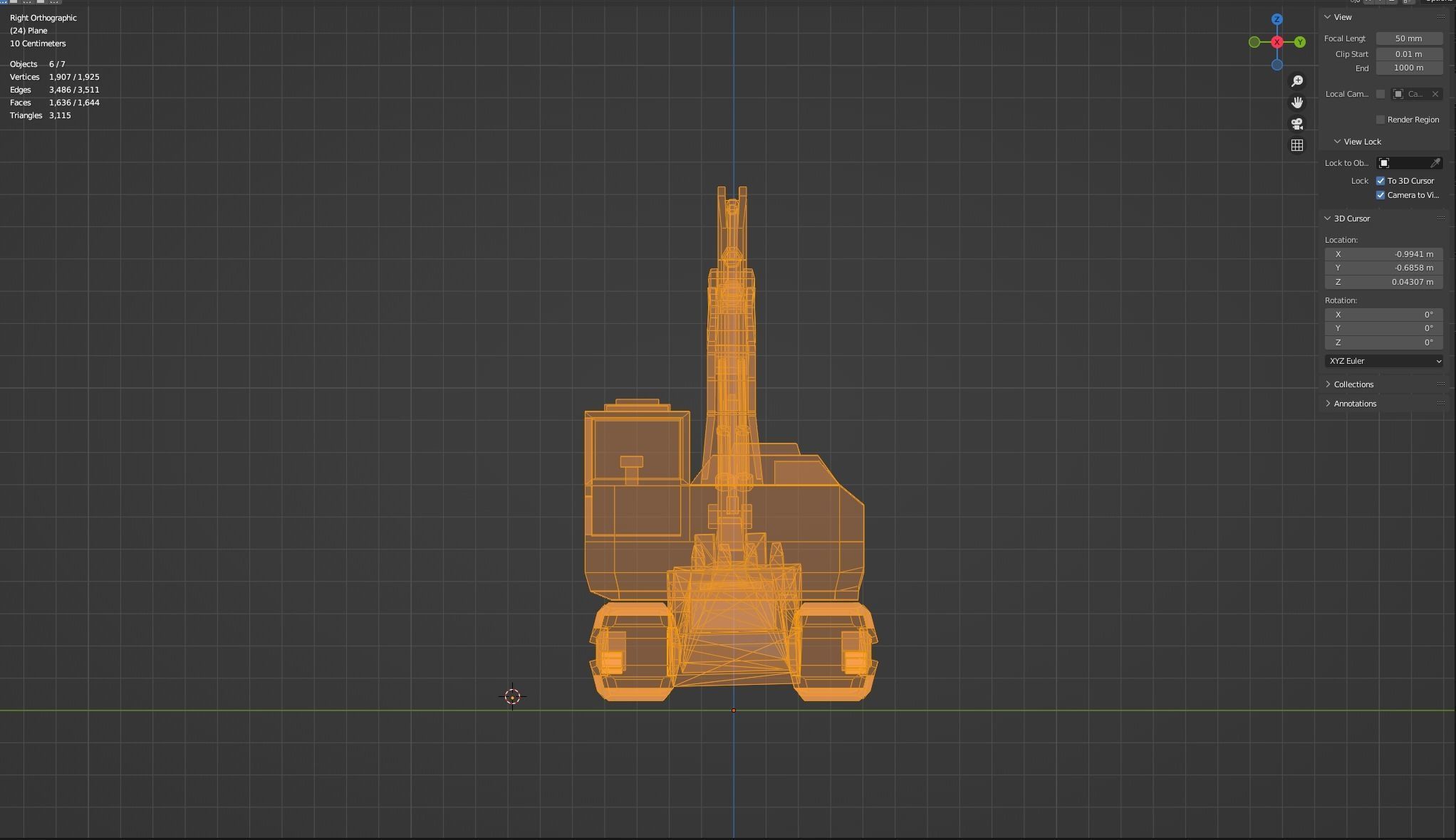 Excavator Construction Machine Game Asset Low-poly 3D model_8
