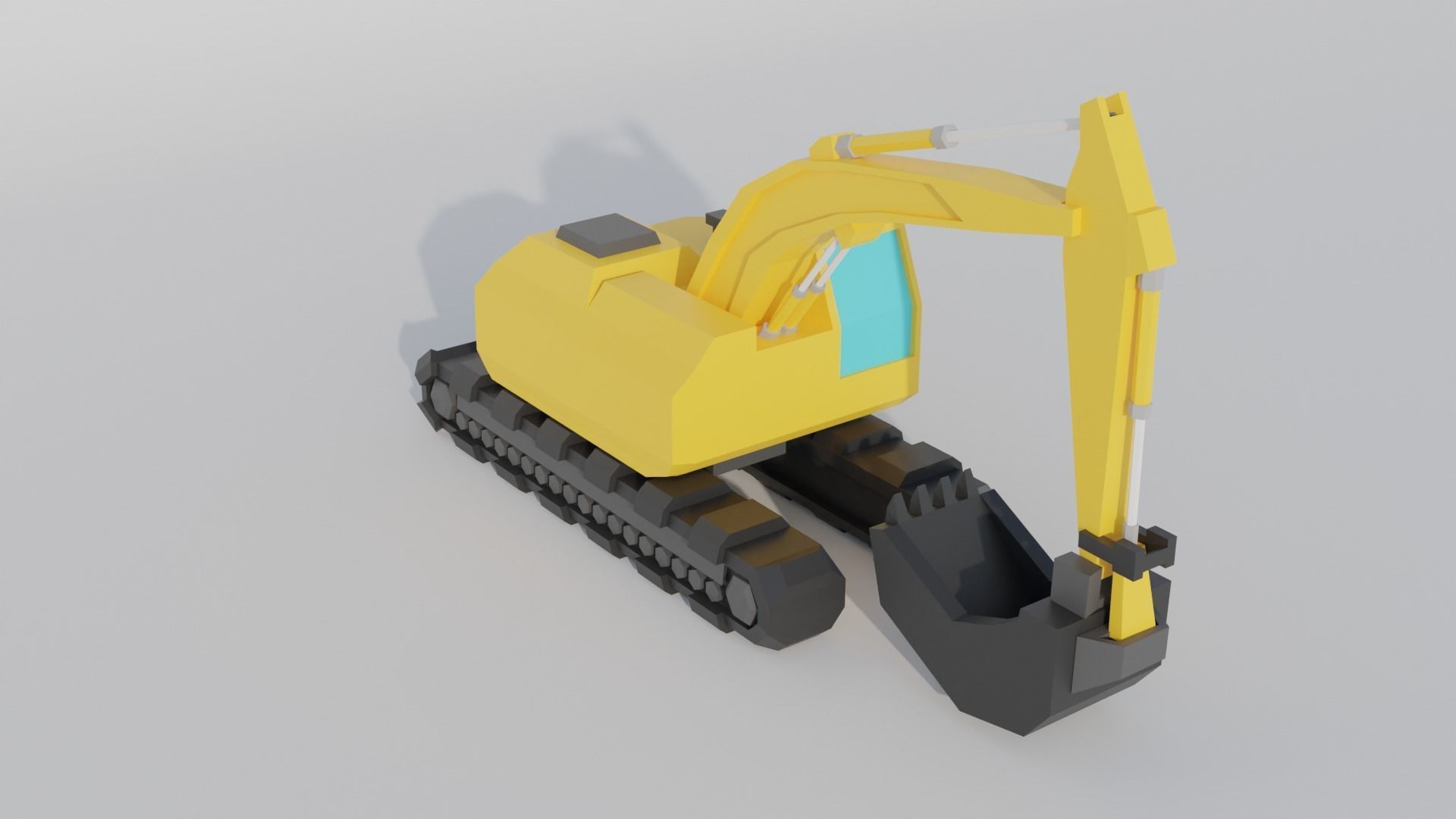 Excavator Construction Machine Game Asset Low-poly 3D model_1