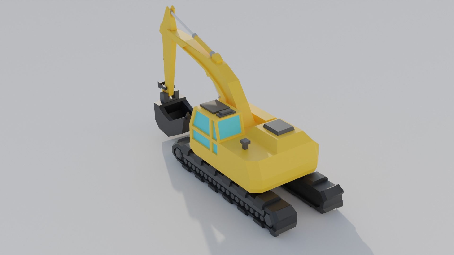 Excavator Construction Machine Game Asset Low-poly 3D model_4