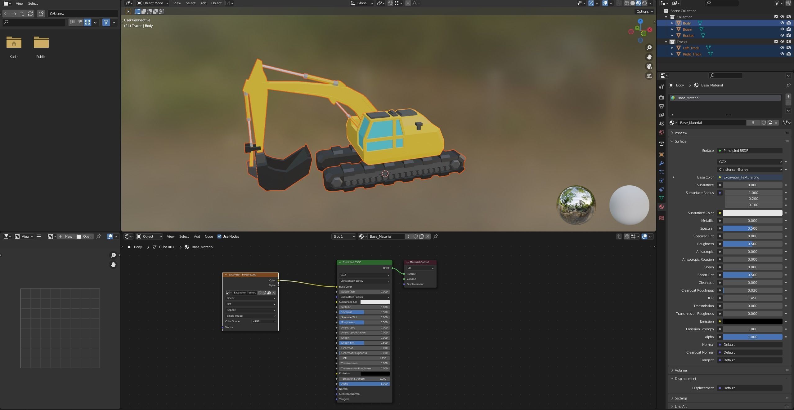 Excavator Construction Machine Game Asset Low-poly 3D model_10