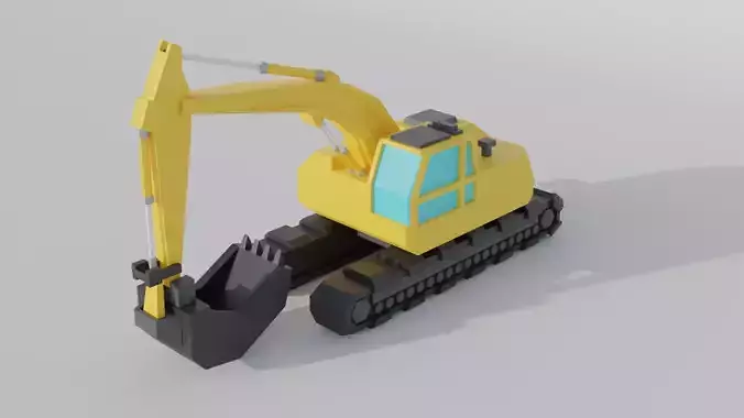 Excavator Construction Machine Game Asset Low-poly 3D model Excavator Construction Machine Game Asset Low-poly 3D model