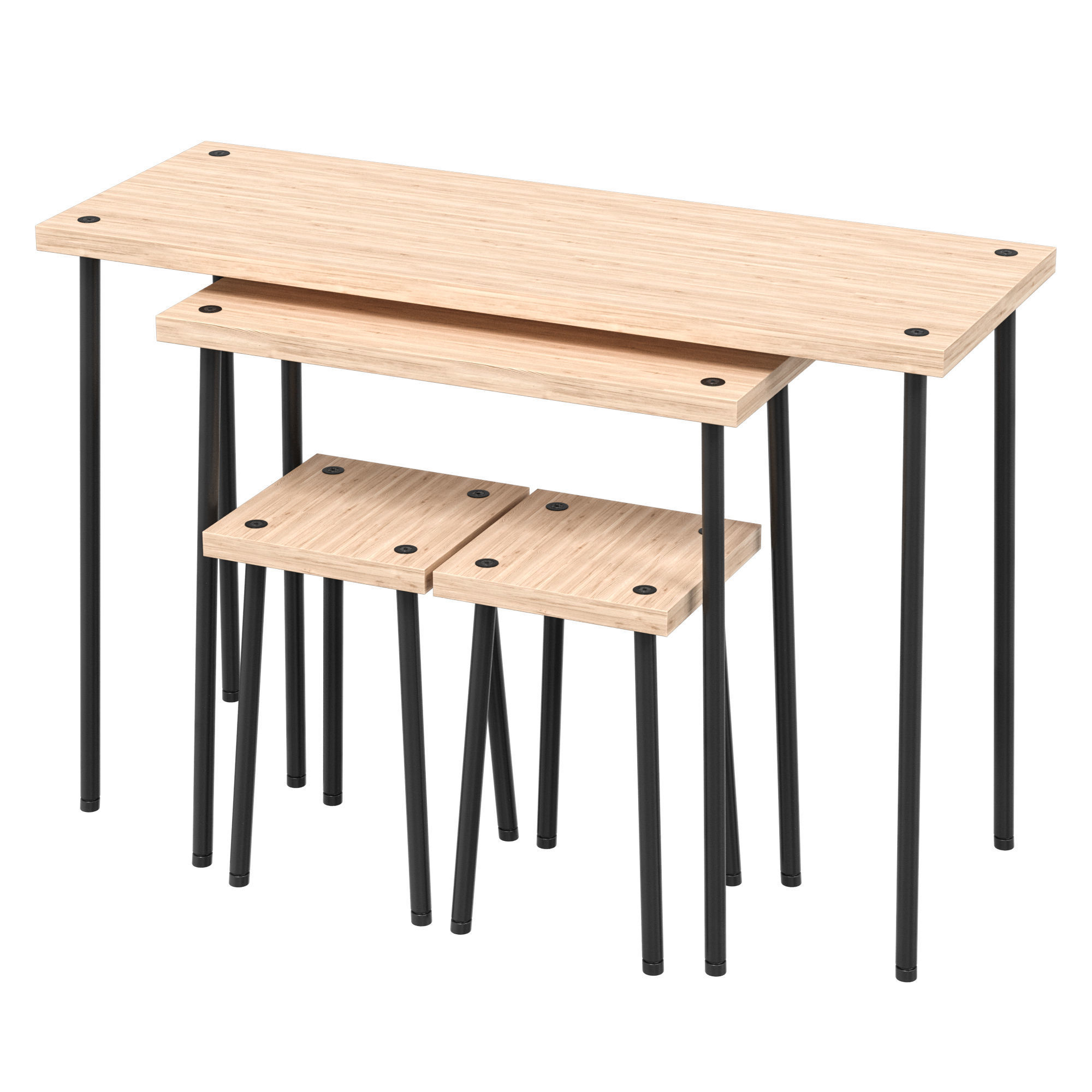 IKEA FRIDNAS Modular table with stools 4 pieces 3D model CGTrader