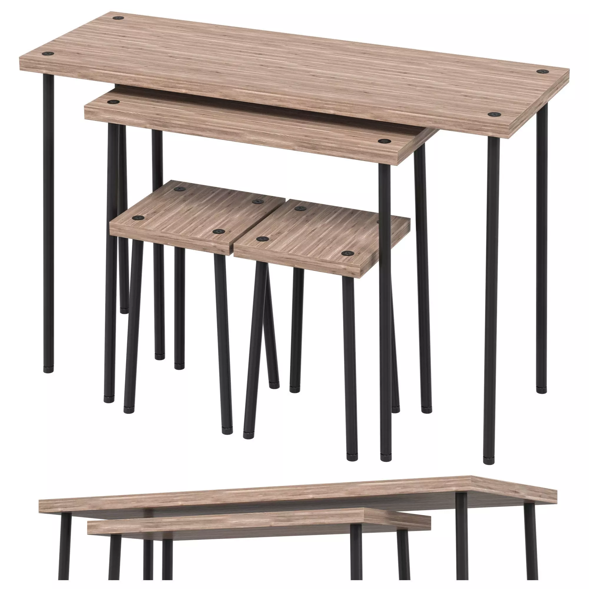 IKEA - FRIDNAS Modular table with stools 4 pieces 3D model | CGTrader