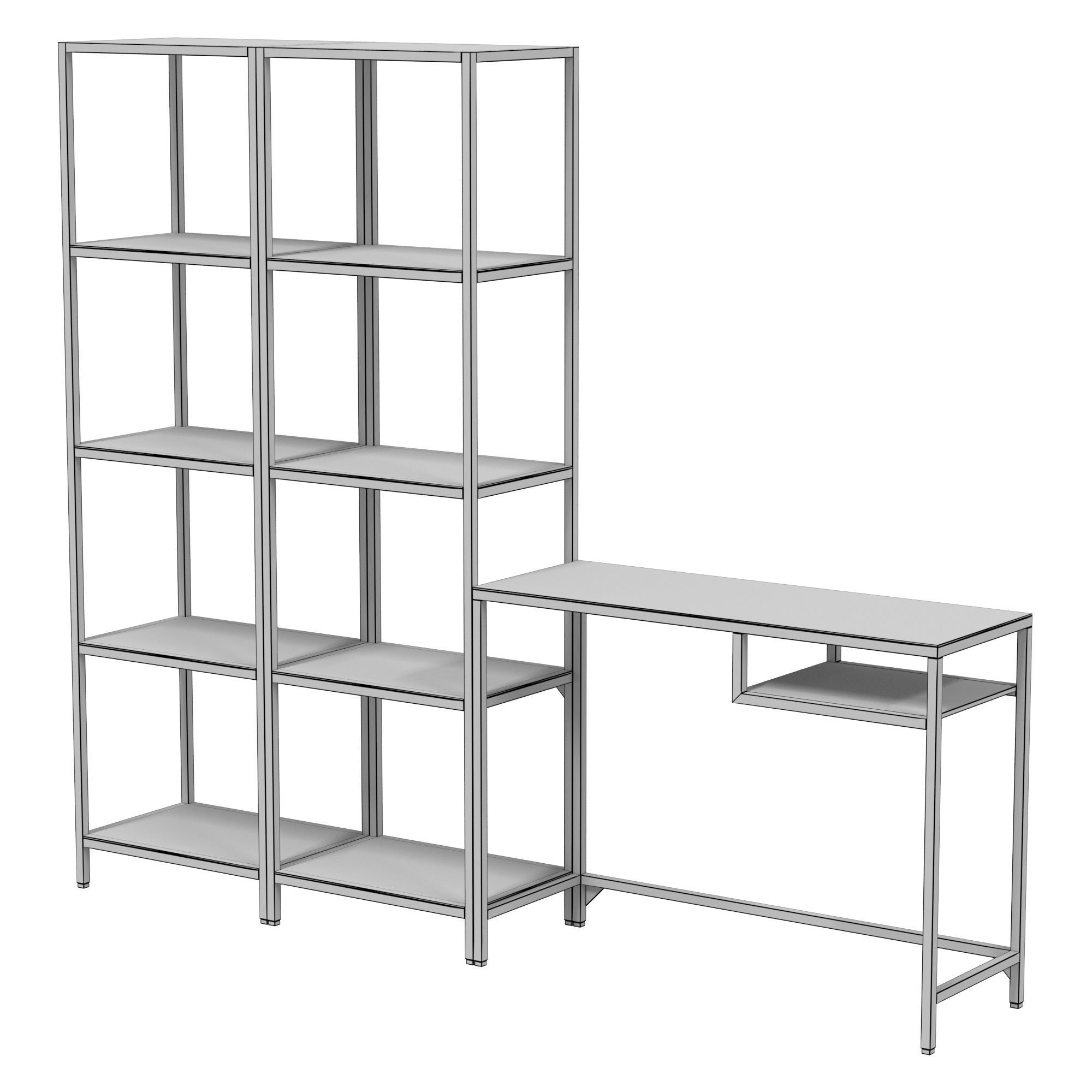 IKEA - VITTSJO VETSE Shelving unit with laptop table 3D model_5