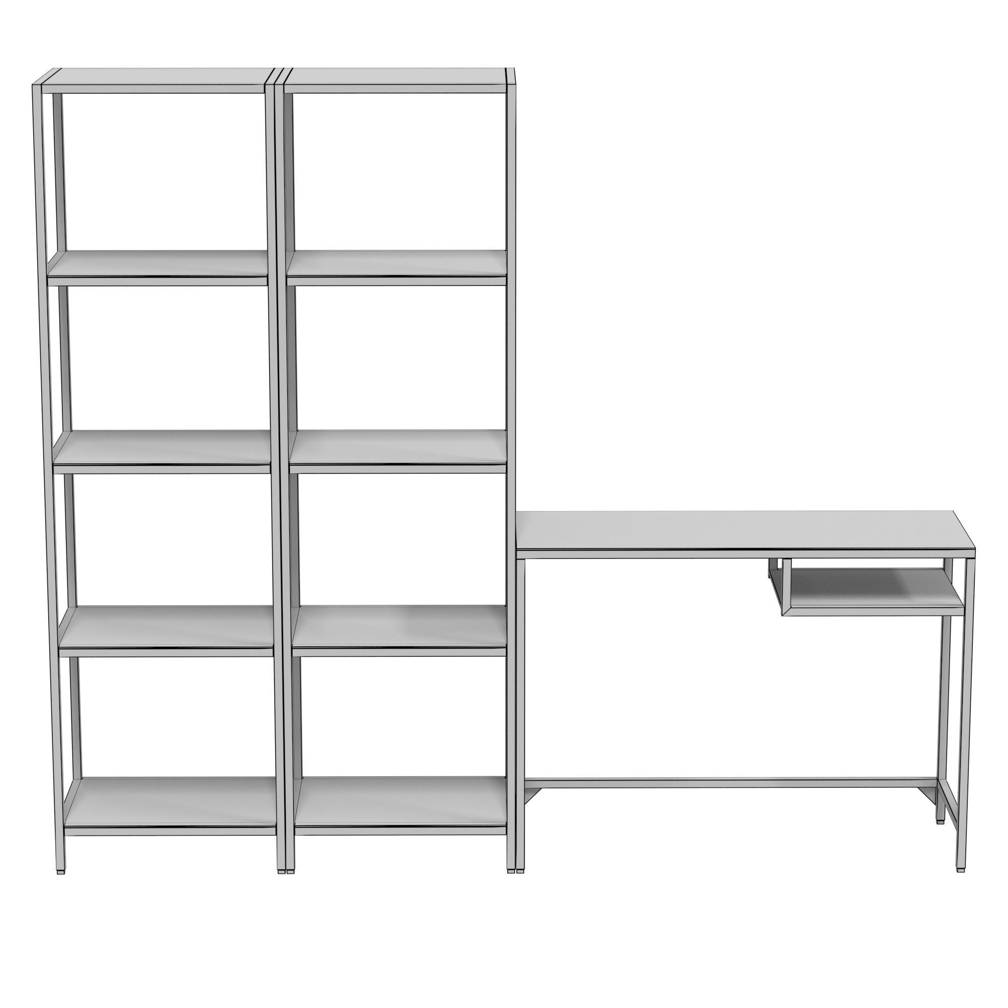 IKEA - VITTSJO VETSE Shelving unit with laptop table 3D model_4