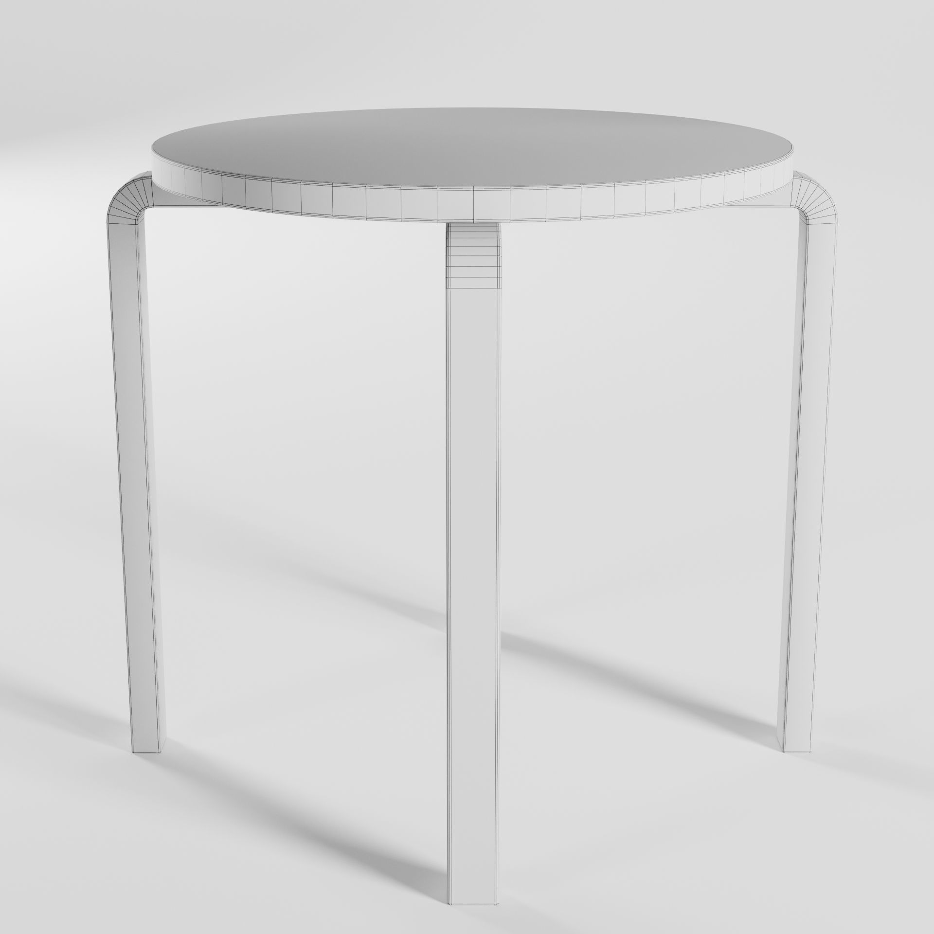 Wooden Bench  3D model_4