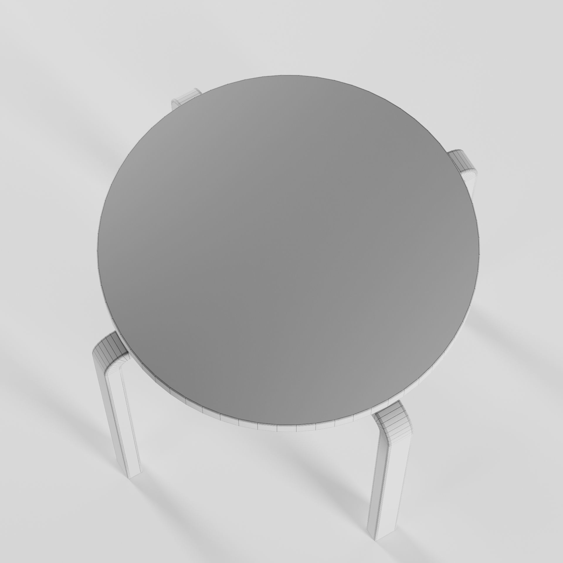 Wooden Bench  3D model_5