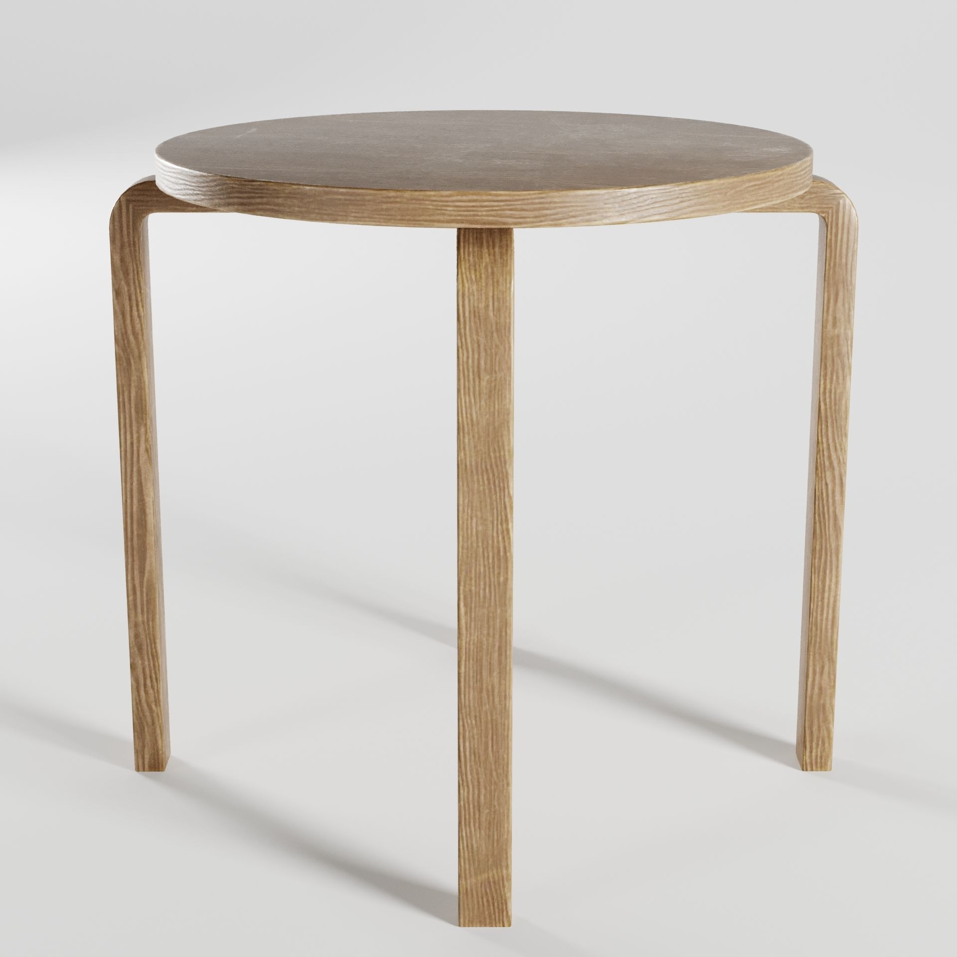 Wooden Bench  3D model_2