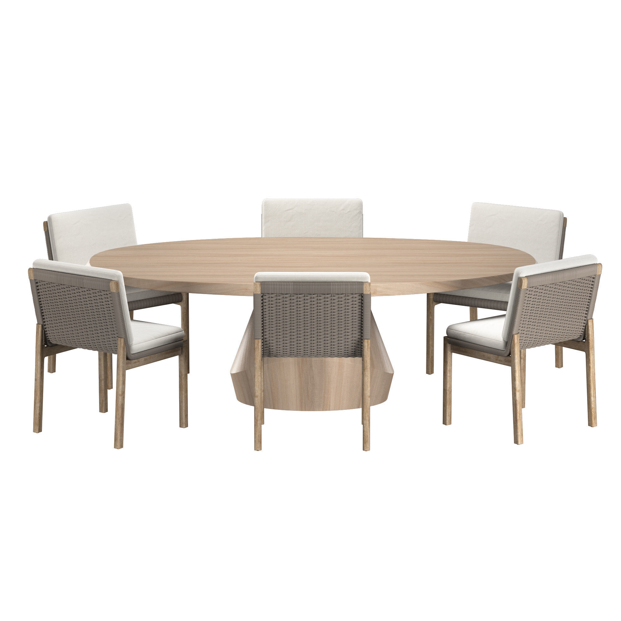 YAB DINING TABLE and MESA TEAK CHAIR 3D model_2