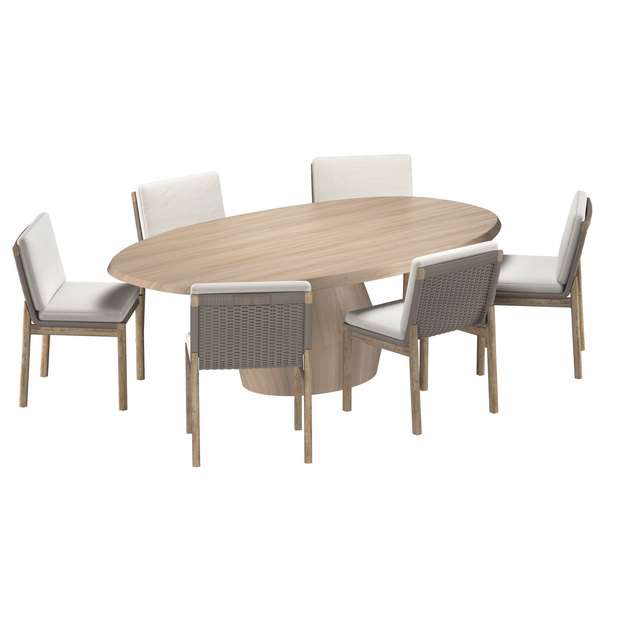 YAB DINING TABLE and MESA TEAK CHAIR 3D model_10