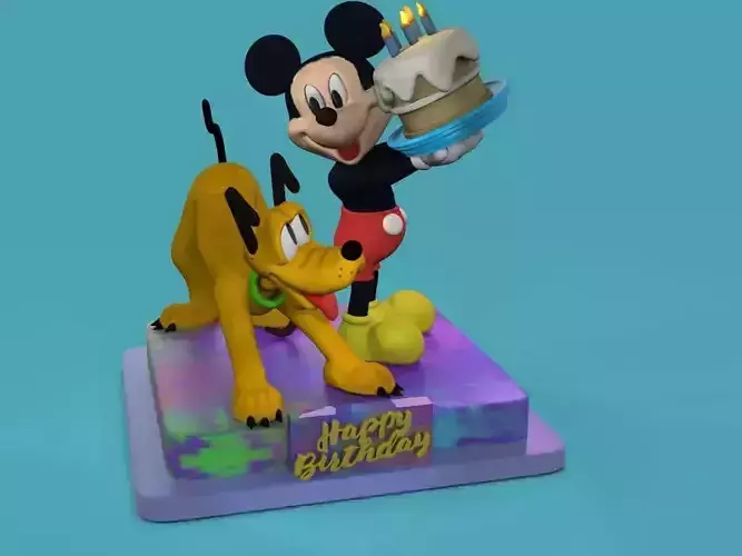 Mickey and Pluto 3D print model