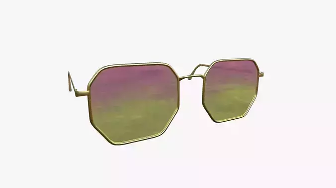 Sunglass H10 Pink Yellow - Character Design Fashion Low-poly 3D model
